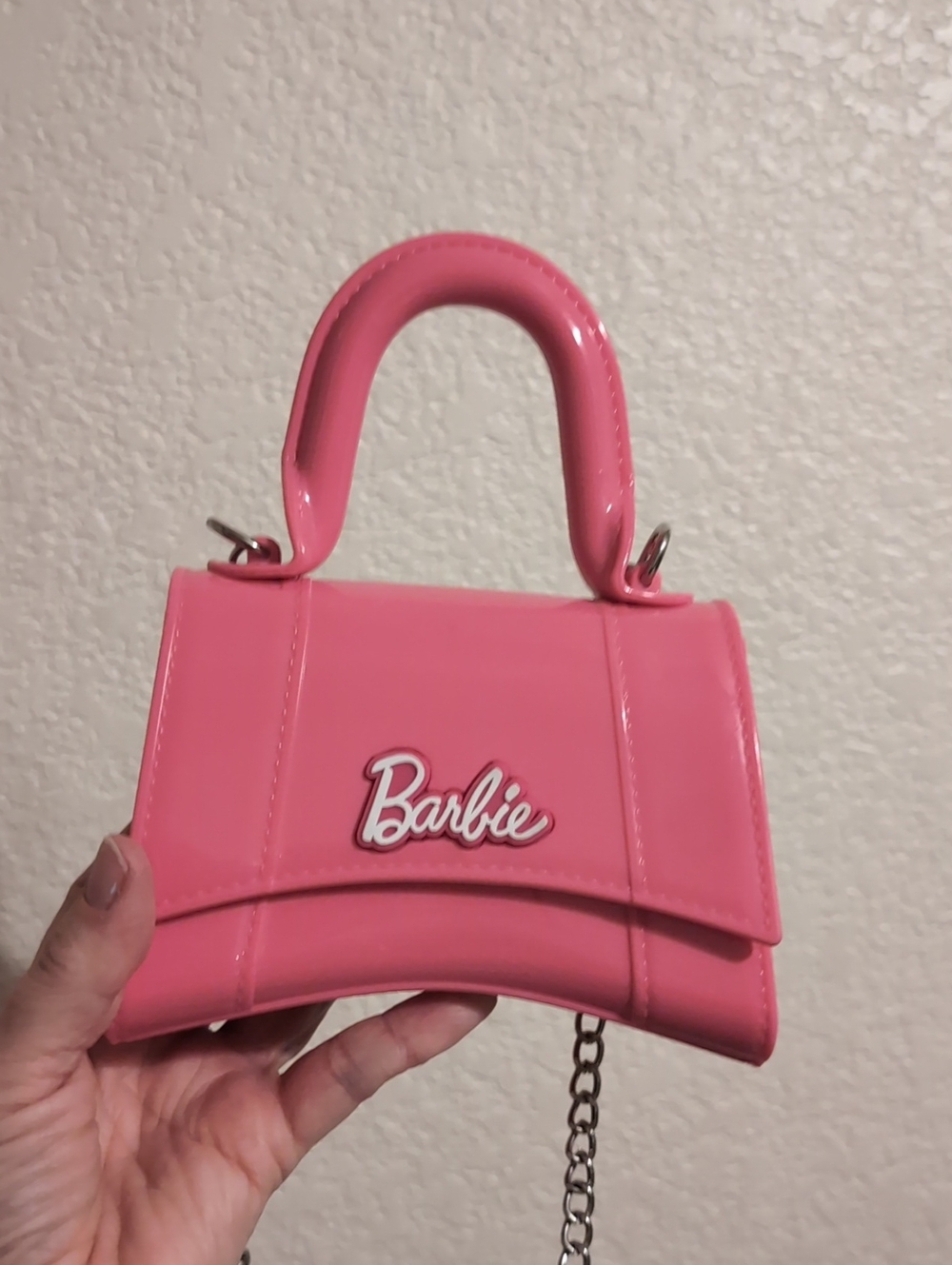 Barbie Miniso Hot Pink Mini Purse with Silver Chain